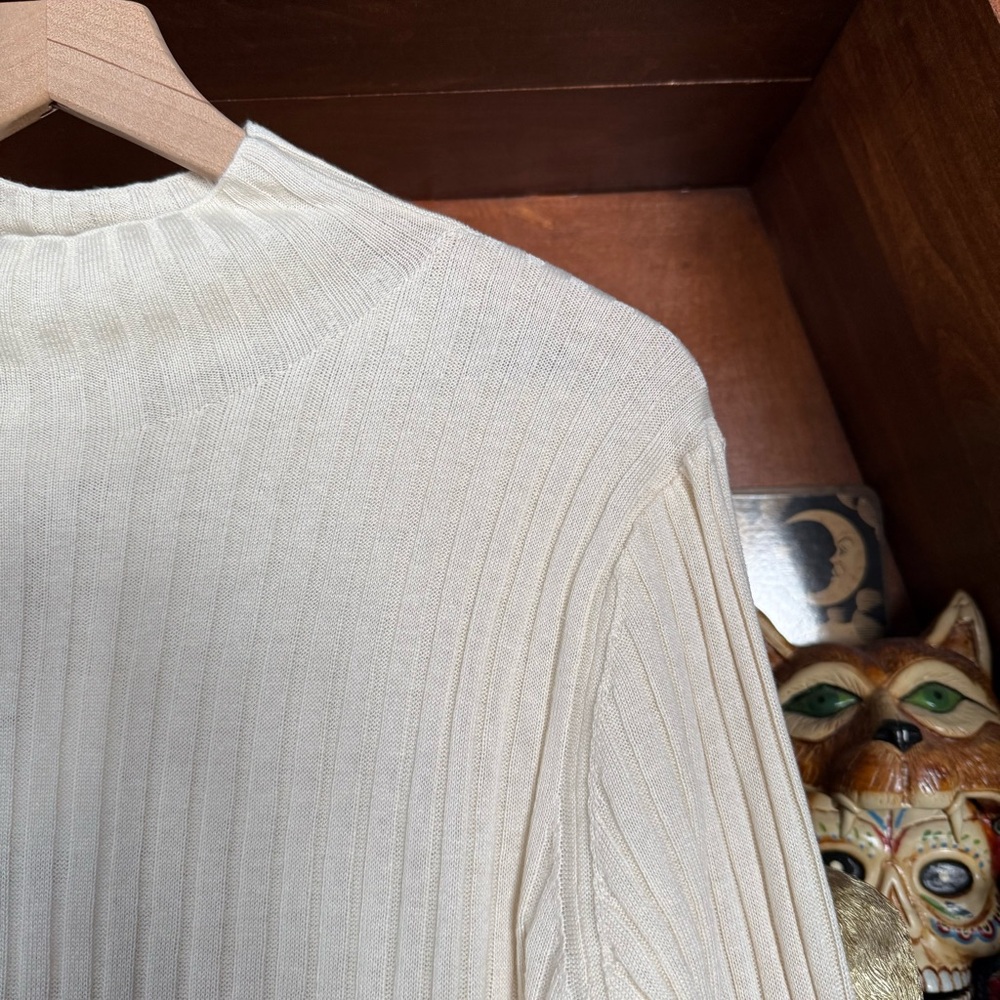 Reformation - Cori Rib Funnel Neck Sweater - Almond - Women’s Large - Picture 5 of 10